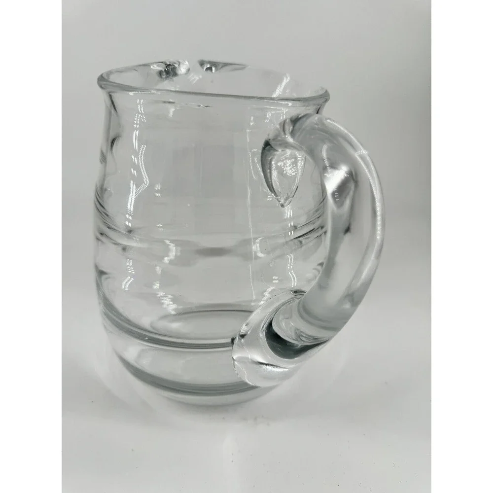 Pitcher Glass Bee Hive Ribbed Heavy Clear 7.5